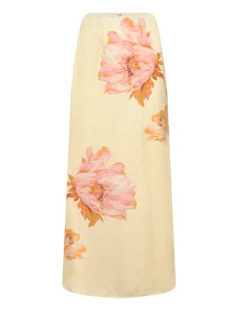 Malina | Tessa Satin Slip Maxi Skirt | L