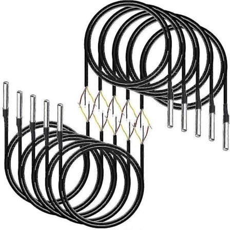 10 stk. Vandtæt DS18b20 Temperatursensor, Digital Temperatur Termisk Kabel Temperatur (-55- +