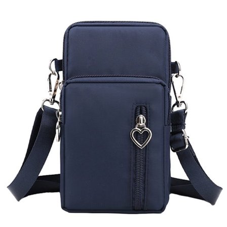 Mobiltelefon axelväska för damer, Oxford tyg, liten axelremsväska med hörlursuttag, 19*10*6cm GS