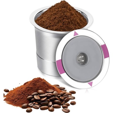 Genanvendelige K-kop kaffefiltre, kaffekapsel kaffemaskinefiltre i rustfrit stål (én pakke)