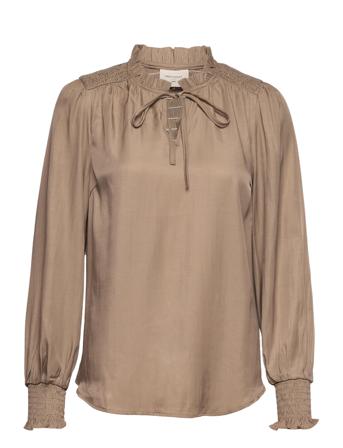 Fqlou-Blouse Blus Långärmad Beige FREE/QUENT