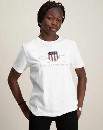 GANT ARCHIVE SHIELD SS T-SHIRT Blanc T-shirts Fille - Kids Brand Store