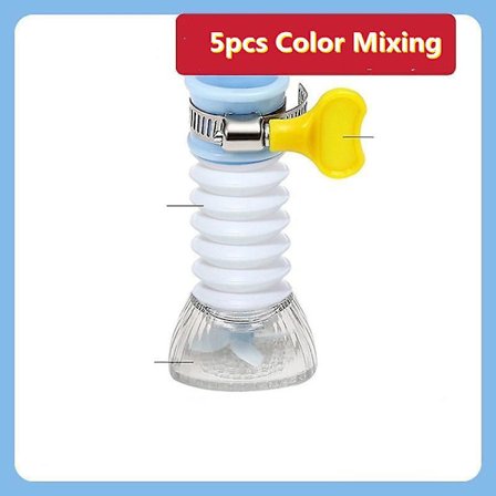 5 st Kran Anti-Stänk Filter Universalled Utdragbar Universal Vattenrenare Kök Booster Vattenmunstycke