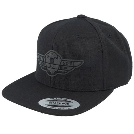 Born To Ride - Svart snapback Keps - Free Soul Biker Black Patch Black Snapback @ Hatstore
