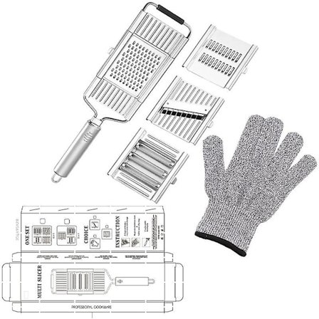 Multifunksjonell Rivejern Ost Rivejern Flerbruks Grønnsakskutter Mandolin Kutter Strimler Håndholdt Ost Rivejern Rustfritt Stål Kjøkken Grønnsak