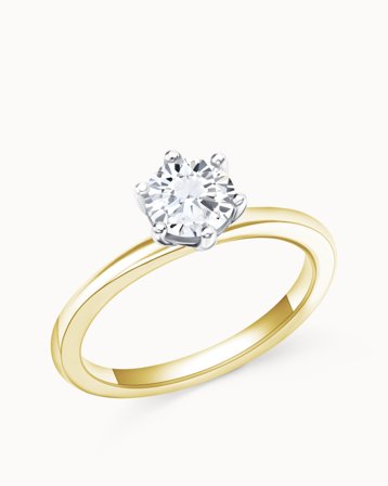 Solitairering Anna 18K Gultguld Naturlig Diamant 0.50 Carat - Forlovelsesringe & Vielsesringe hos Vanbruun