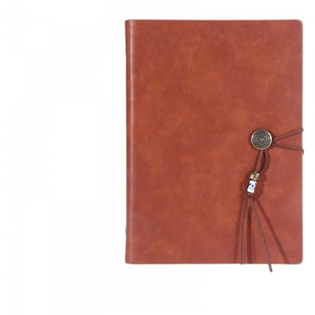 /EA/Läderjournal A5 Påfyllningsbar 6-hålsringsbunden anteckningsbok med L