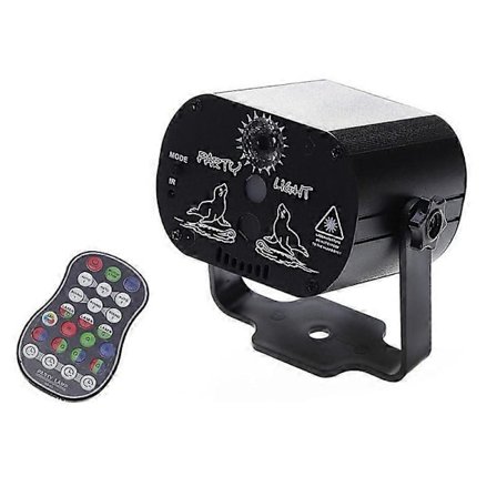 Lommelykter USB Laserprojektor LED Discolys 60 Mønstre Partylyd Lysfjernkontroll for fester, diskoteker, barer USB Oppladbar