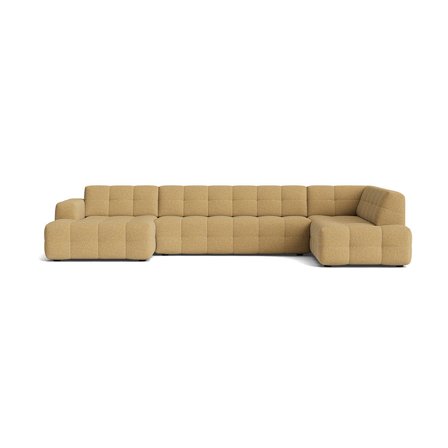 Paris U-Form Sofa, links, Puente Gelb, einfarbig, modernes Design, gemütliche Polsterung, hochwertige Wohnlandschaft, Höhe 77cm