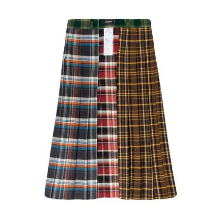 Dsquared2, Pleated skirt Bruin, Heren, Maat:ONE Size,wol