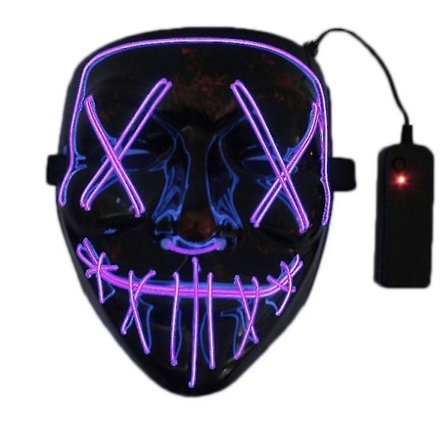 Halloween Clubbing Light Up LED Mask Costume Rave Cosplay Party Purge 3 Modes Carnival Easter Day Ma SWPF