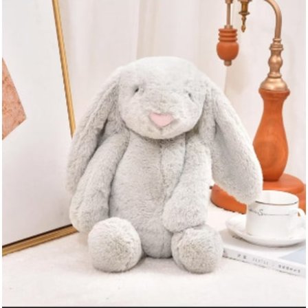 Original Jellycat stor Bonnie kanin dukke sød kanin dukke til børn baby beroligende plys legetøj gave Grå Kanin 51CM