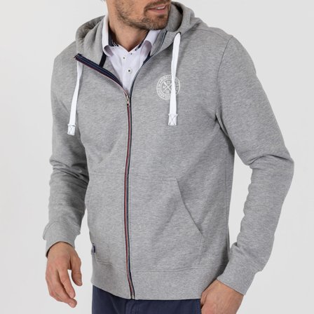 Miehistöneule Marine Classics Cabin Sweat Zip Hoodie Light Grey Melange, herrat, Medium