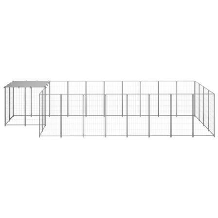 Vidaxl Hundgård Silver 10,89 M² Stål Silver