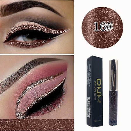 16 Färgade Flytande Diamantglitter Eyeliner Ljus Glansig Pärlemor Öga