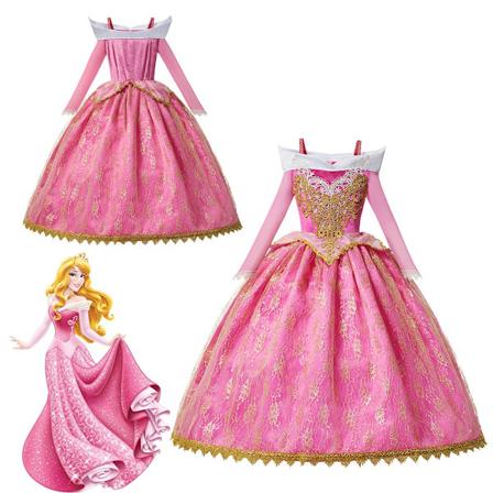 Jääkuningatar Elsa ja Anna roolipeli prinsessamekko puvustus "Frozen"" tytölle Halloween joulu karnevaali juhla fancy dress setti 1 osa Aurora mekko 8