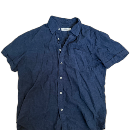 Mörkblå linneskjorta Dressmann M