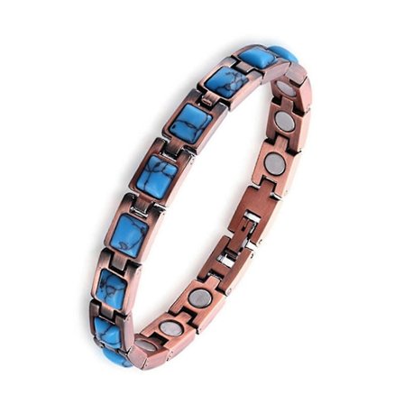 Magnetiska armband i koppar för kvinnor, magnetiskt armband i koppar och magnetiska ringar med starka magneter, justerbar storlek smyckesgåva [DB]