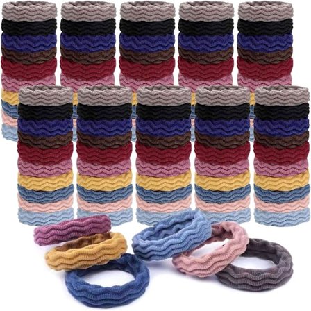 100 stk. sømløse elastikker til kvinder og piger, tykke elastiske hårelastikker, bløde hårelastikker til kvinder, ikke-skadelige elastiske hårbånd (