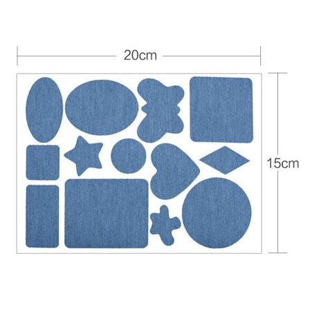 Selvklæbende sort/blå patch til dunjakkebukseklud