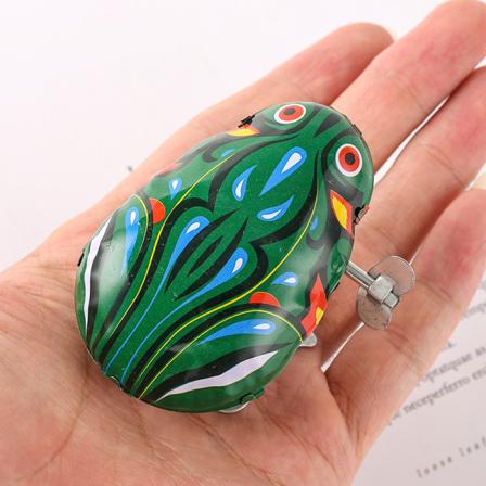 1 stk. Metallmekanisk fjærfroskeleke Morsom hoppende froskeleke Klassisk