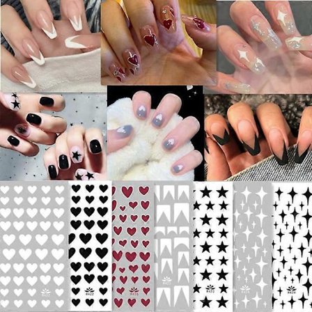 V-formade Nagelkonst Klistermärken Dekaler Silver Glitter Fransk Linje Nagel Klistermärken Glittrande Vit Sneda Remsor Dekaler 3D Kreativ Geometri 