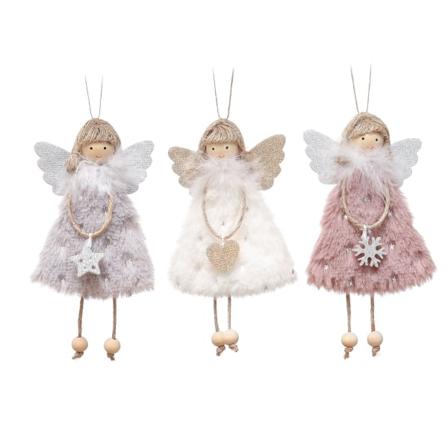 3stk Juleengel Doll Anheng Xmas Tree Bord Dekor