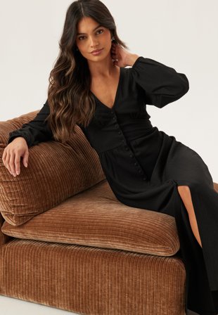 BUBBLEROOM-Structure Button Midi Dress-S