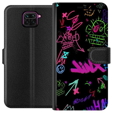 Kompatibelt Plånboksfodral till Xiaomi Redmi Note 9 Neon Doodle Chaos
