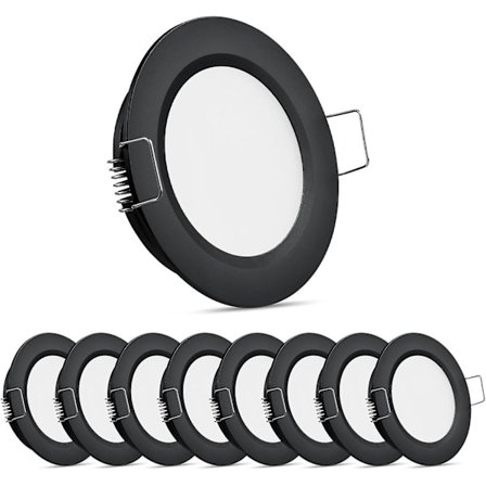 8-pakke 12 Volt LED Puck Lys RV Innfelt Montering Taklys 2.75 12V Nedlys for Bobil Varebil Båt Interiør Tak Kjøkken Skapbelysning