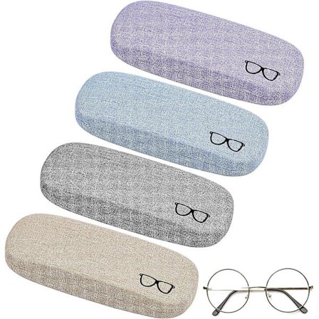 (4 Farger) 4 stk Lin Lerreter Hard Brille Etuier, Solbriller
