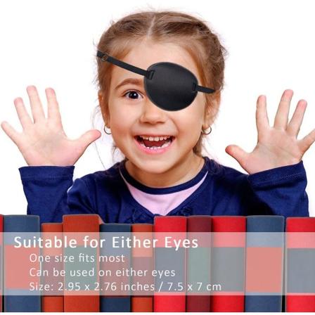 4 delar justerbar ögonmask medicinsk ögonmask vänster och högre amblyopia lazy eye mask svart
