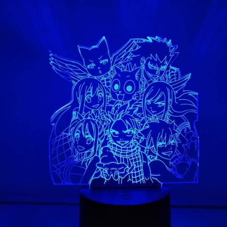 3D-nattljus för pojkar, flickor Fairy Tail Actionfigur, Fai