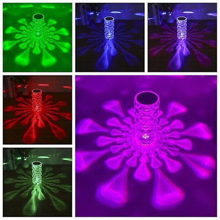 Kristalli pöytälamppu koristeellinen taiteellinen USB-virralla makuuhuoneeseen