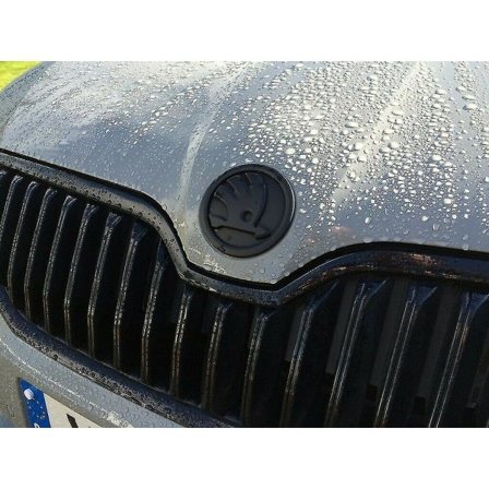 Svart 90mm Emblem Badge 3M självhäftande främre bakre motorhuv Bagageutrymme för Skoda modeller