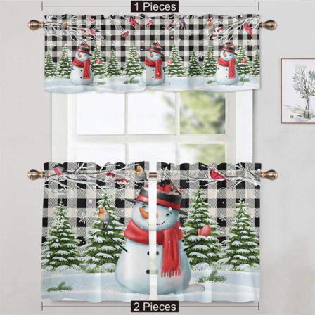 1/2 St Printed Snögubbe Print Draperier Paneler Xmas Kort Panel