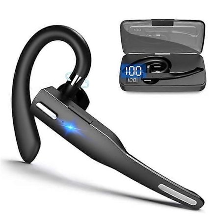 [LCS]YYK-525 IPX7 Vattentät Bluetooth-kompatibel Hörlur för En Öra ANC Aktiv Brusreducering Business Hängande Hörlur (med Laddningsfodral)