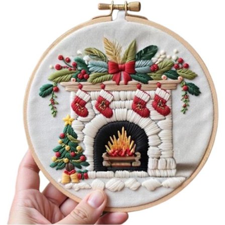 Julebroderisæt, Broderisæt til voksne, Krydsstingsæt til begyndere, Juledekoration, Julegave, DIY-broderi, Perfekt til efteråret