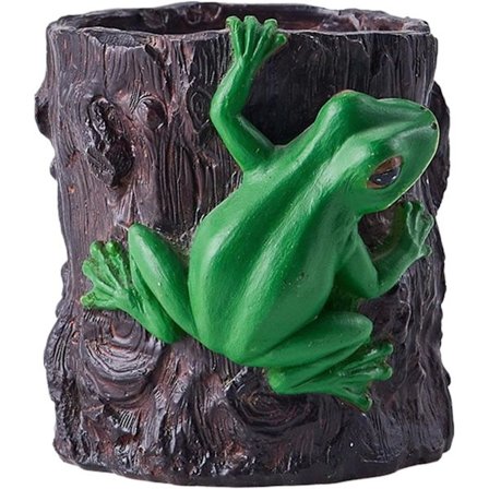 Frø-formet urtepotte, unik skrivebordsbakke, sød penalhus