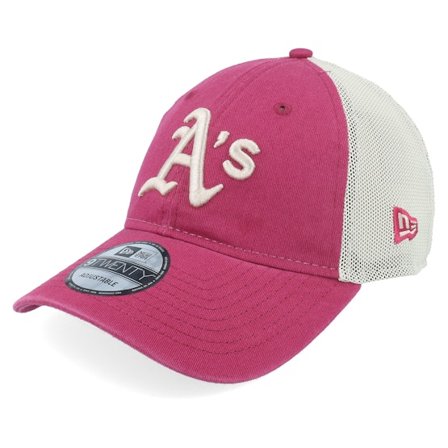 New Era - MLB - Pink - trucker - Cap - Oakland Athletics Washed 9TWENTY Cherry/Stone Trucker - Hatstore