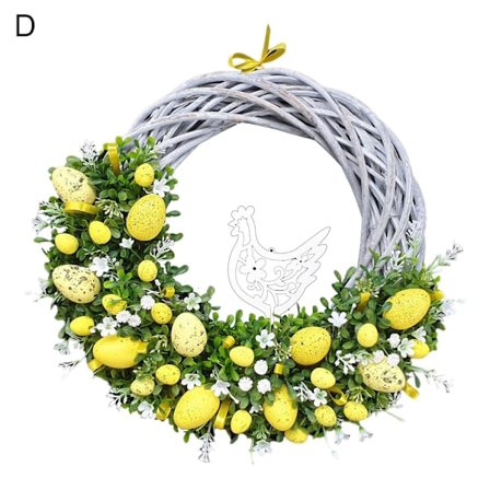 Påskedekorasjonsform Øye-fangende Realistisk Utseende Akryl Kunstig Påskekanin Krans Hengepynt for Hjemmet