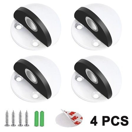 Dørstopper gulv Magnetisk 4 stk Dørstopperholder Magnet Rustfrit stål Magnetisk Dørstopper Selvklæbende Dørspærre