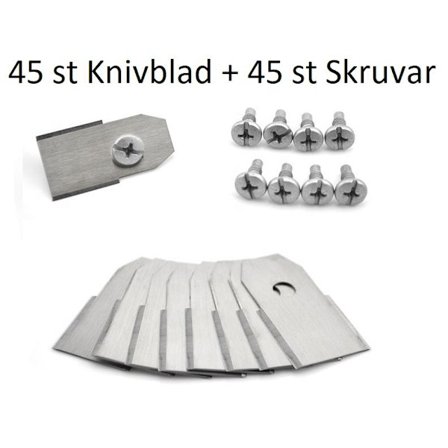 45 st Knivblad till Husqvarna Automower Gardena Silver Robotgräs