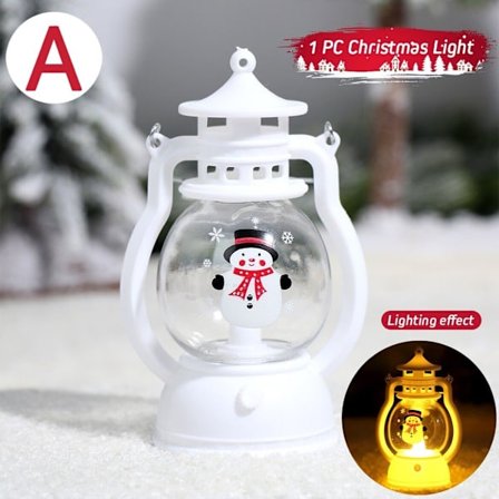 Jul Led Lantern Light Batteridriven Julgran Jultomte Decor,D Vit julgranslykta