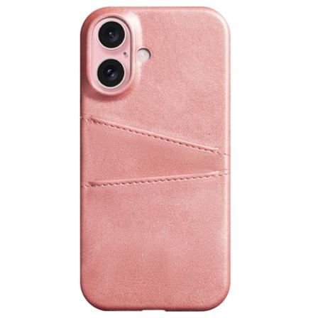 SKALO iPhone 16 Plus PU-læder Kortholder Cover - Rosa guld Pink gold