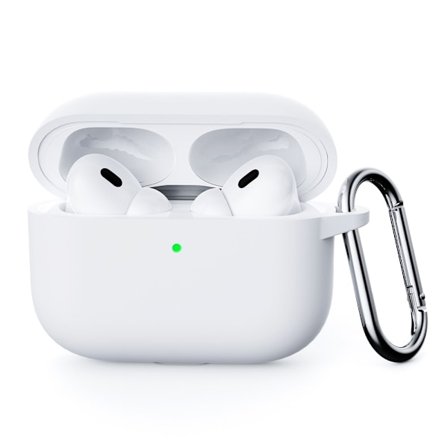 AirPods Pro 3 Skal Med Karbinhake Silikon Vit