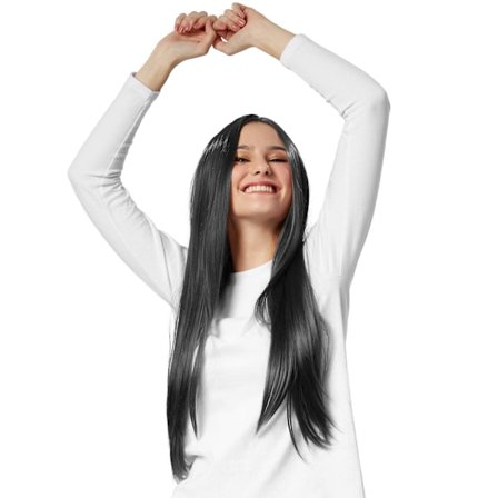 Peruk långt hår platt