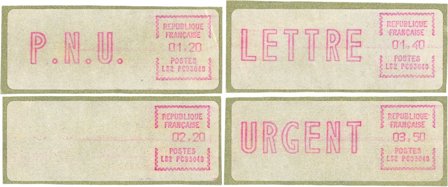 Frankrig - Automatmærker 1981 - YT 7b-10b - Postfrisk