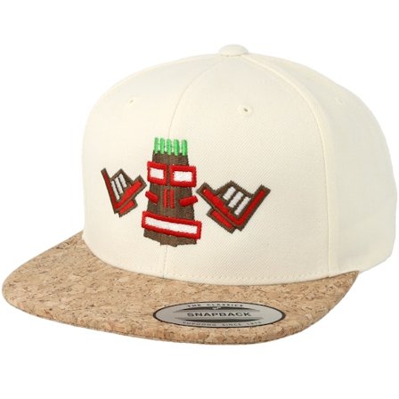 Xaka - White snapback Czapka Z Daszkiem - Tiki Shaka White/Cork Snapback @ Hatstore