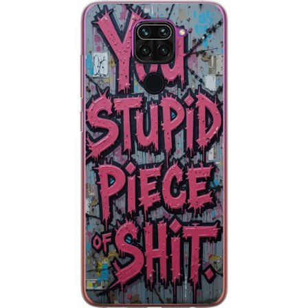 Kompatibel Mobilcover til Xiaomi Redmi Note 9 Rosa graffititext